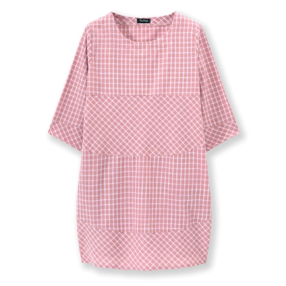 P000 【値下げ】SU1239 チェック柄切替えチュニック（5917）5枚組