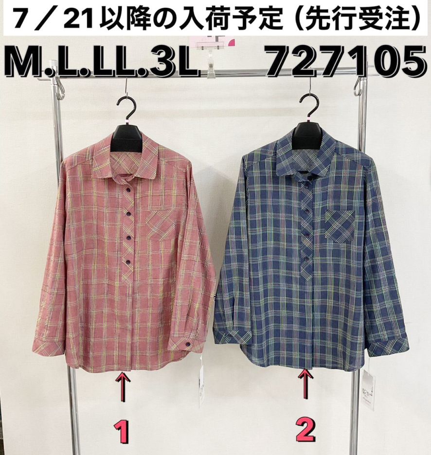 P000  【7/21～以降入荷予定】チェック柄シャツ（48-727105）