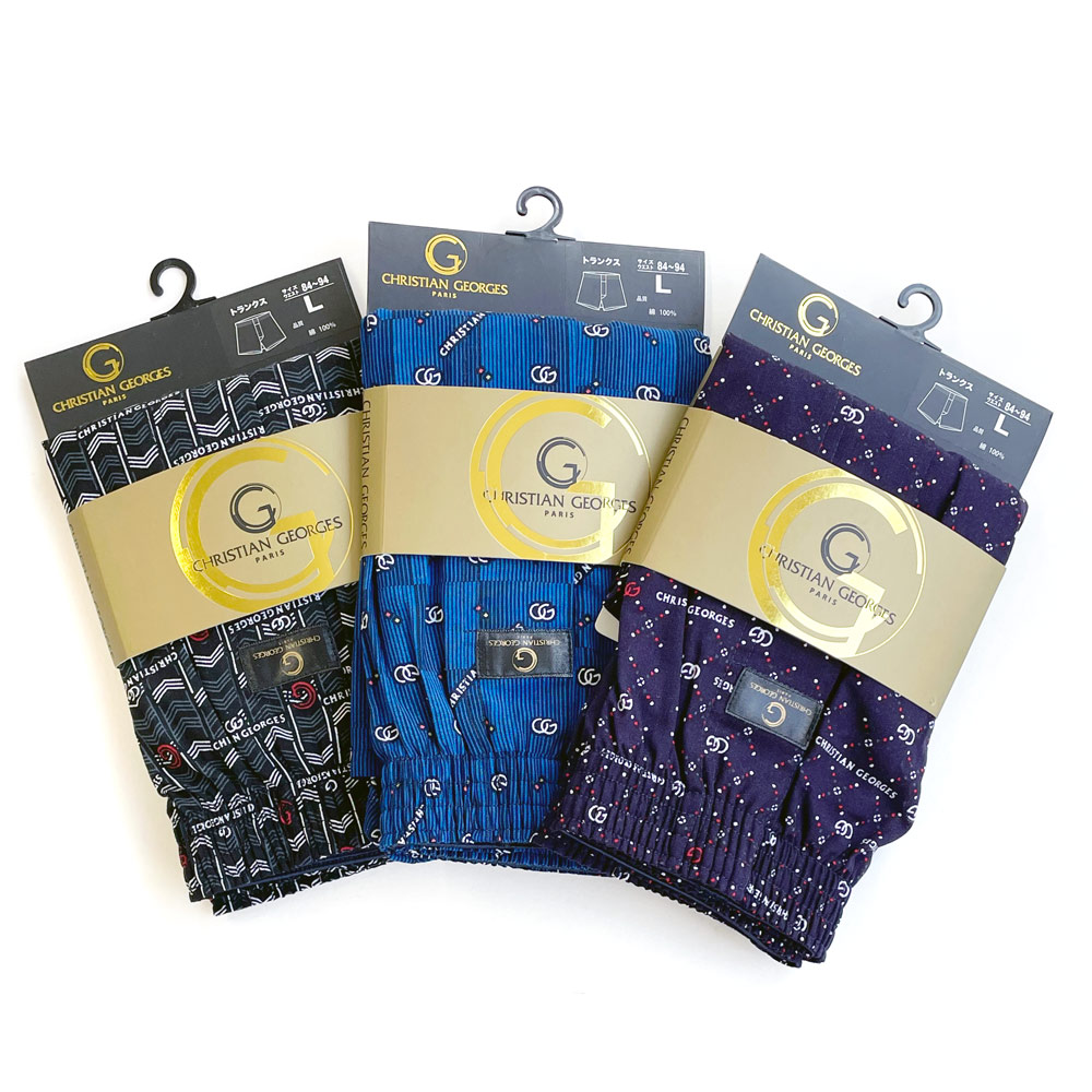 P001 DM-0307331【定番】クリスチャンジョルジュ、プリントトランクス大寸 ×40入