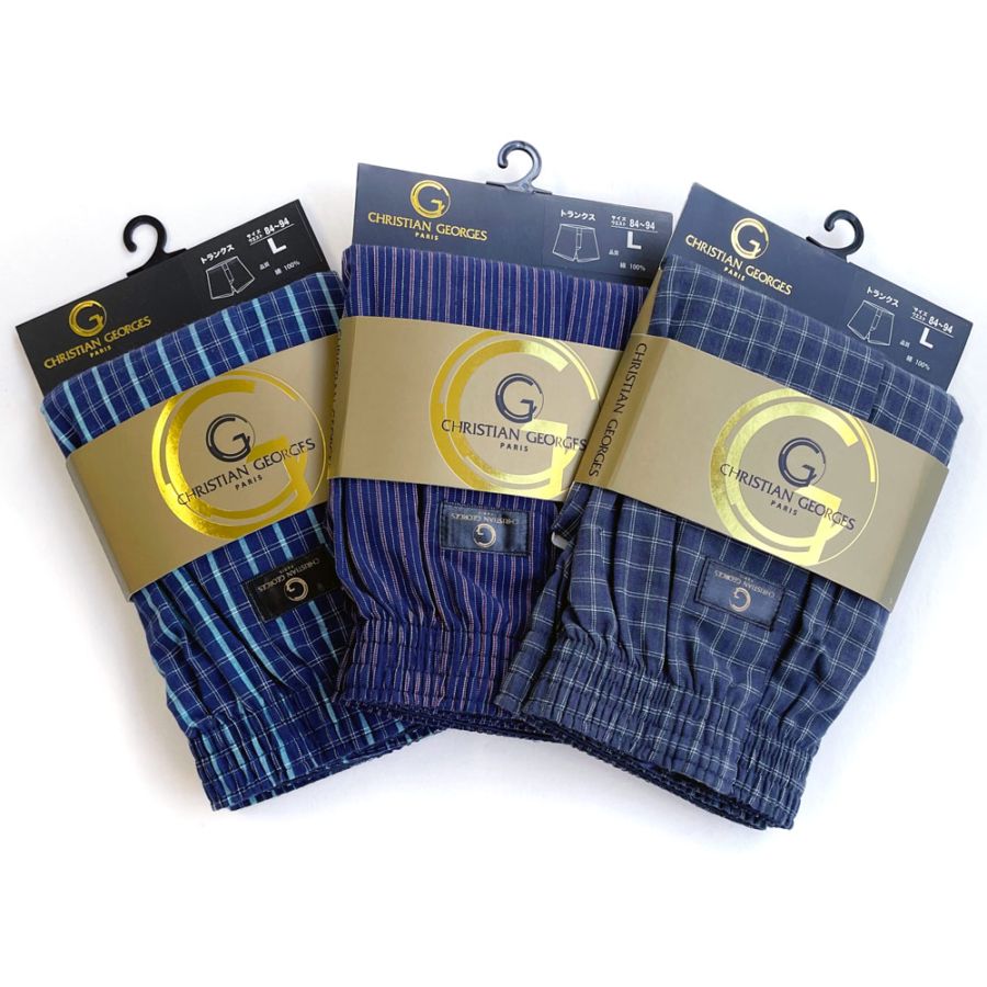 P001 DM-0307332【定番】クリスチャンジョルジュ、先染めトランクス ×60入