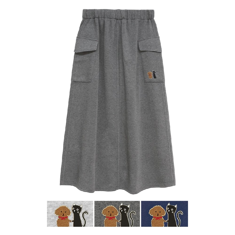 P000 AW1582 裏起毛スムースポケット付きスカート 3枚組