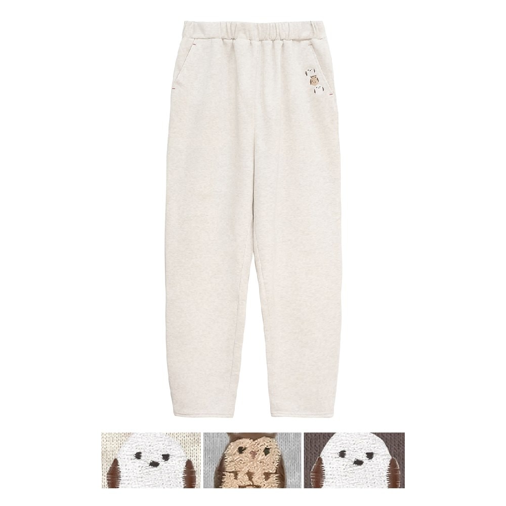 P000 AW1583 裏起毛スムースポケット付きらくちんパンツ 3枚組