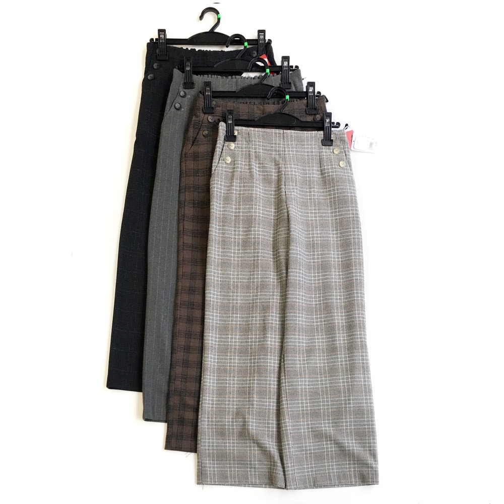 P000 微起毛ストレッチワイドパンツ(54-2721)