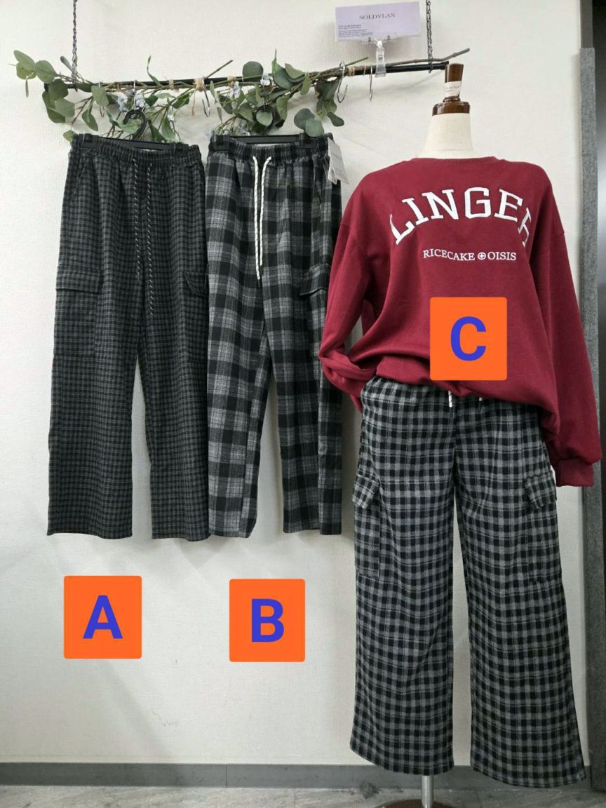 P000【SOLDYLAN】格子柄パンツ（F2KA-A20238）
