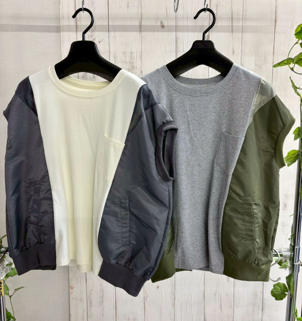 P000  【SOLDYLAN】配色切替フレンチスリーブベスト（F5-25844）