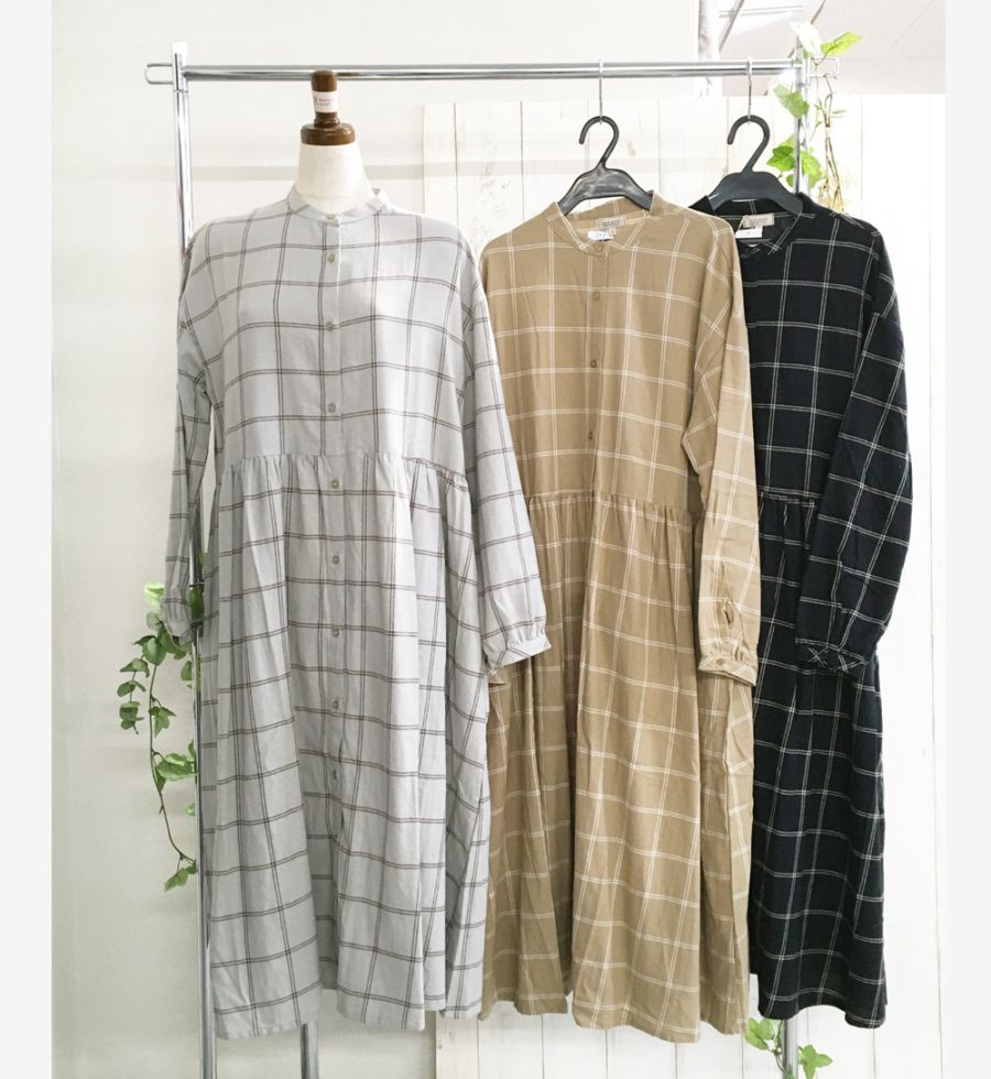 P000 長袖表起毛ギャザー切替OP（F2KA-740407）