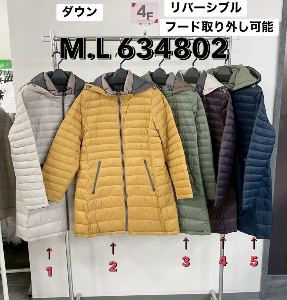 P000  【値下げ】フード取外し可能ロング丈リバーシブルダウン（48-634802）