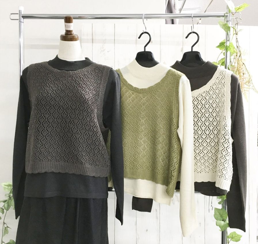 P000 透かし柄ビスチェ×ハイネックPO（F2KA-720506）