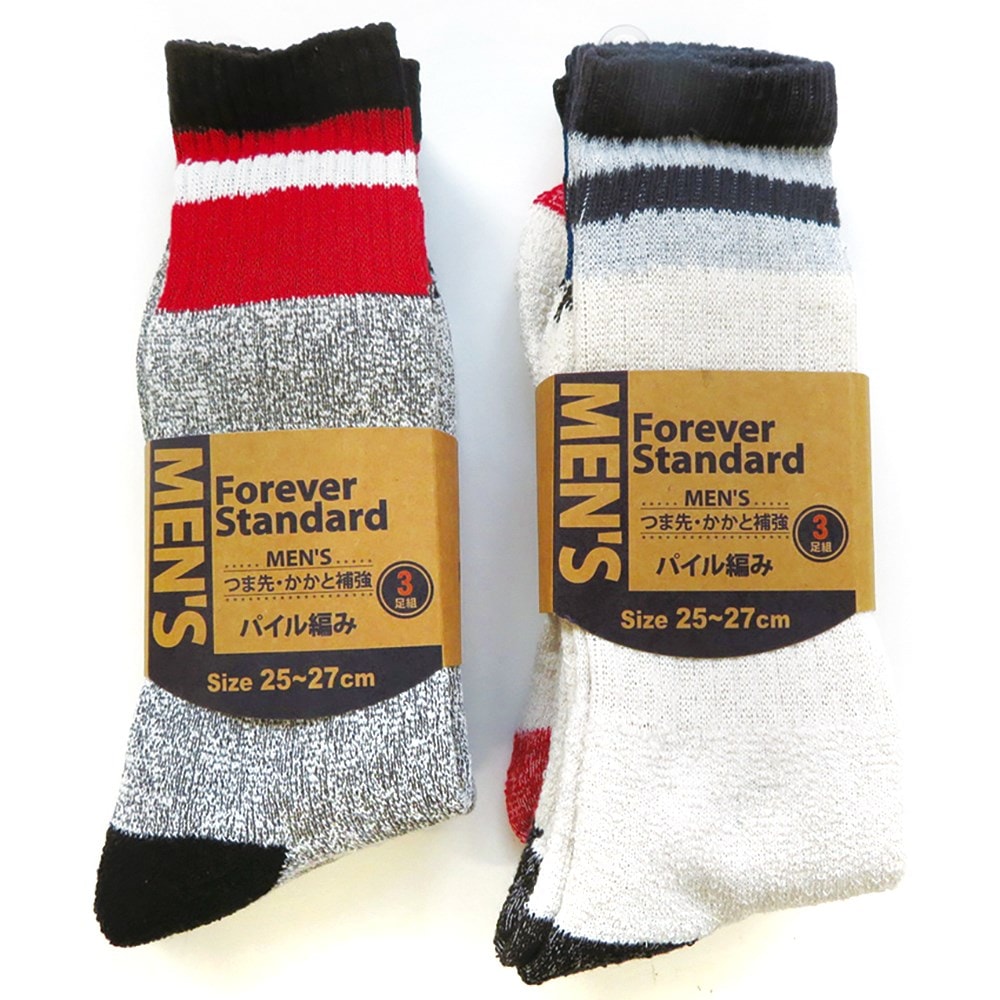 P001 DM-26088 紳士綿パイルソックス３足組 ×30入