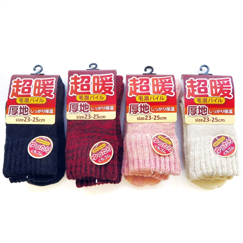 P001 DM-26344 婦人毛混超暖パイルソックス ×100入