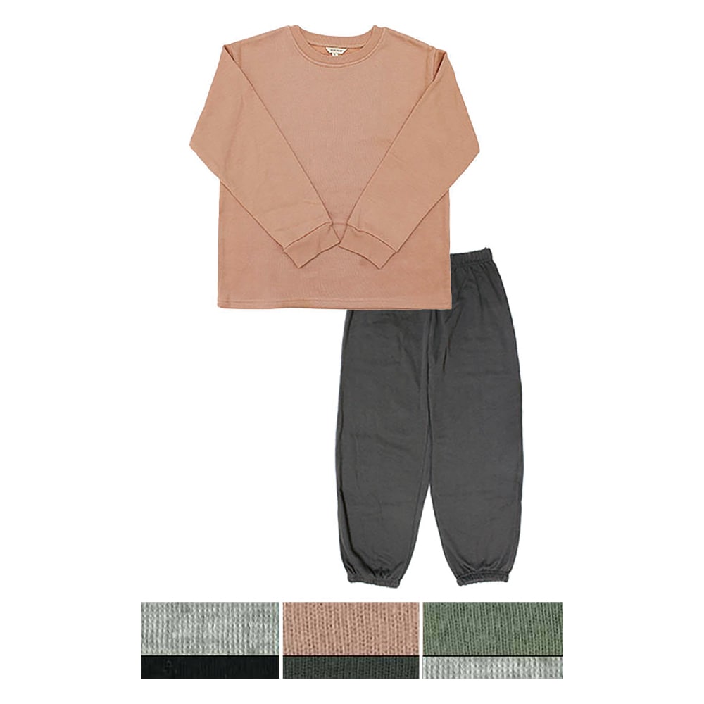 P000 AW1615L 【大寸】裏起毛無地上下セット LL／３L寸 6枚組