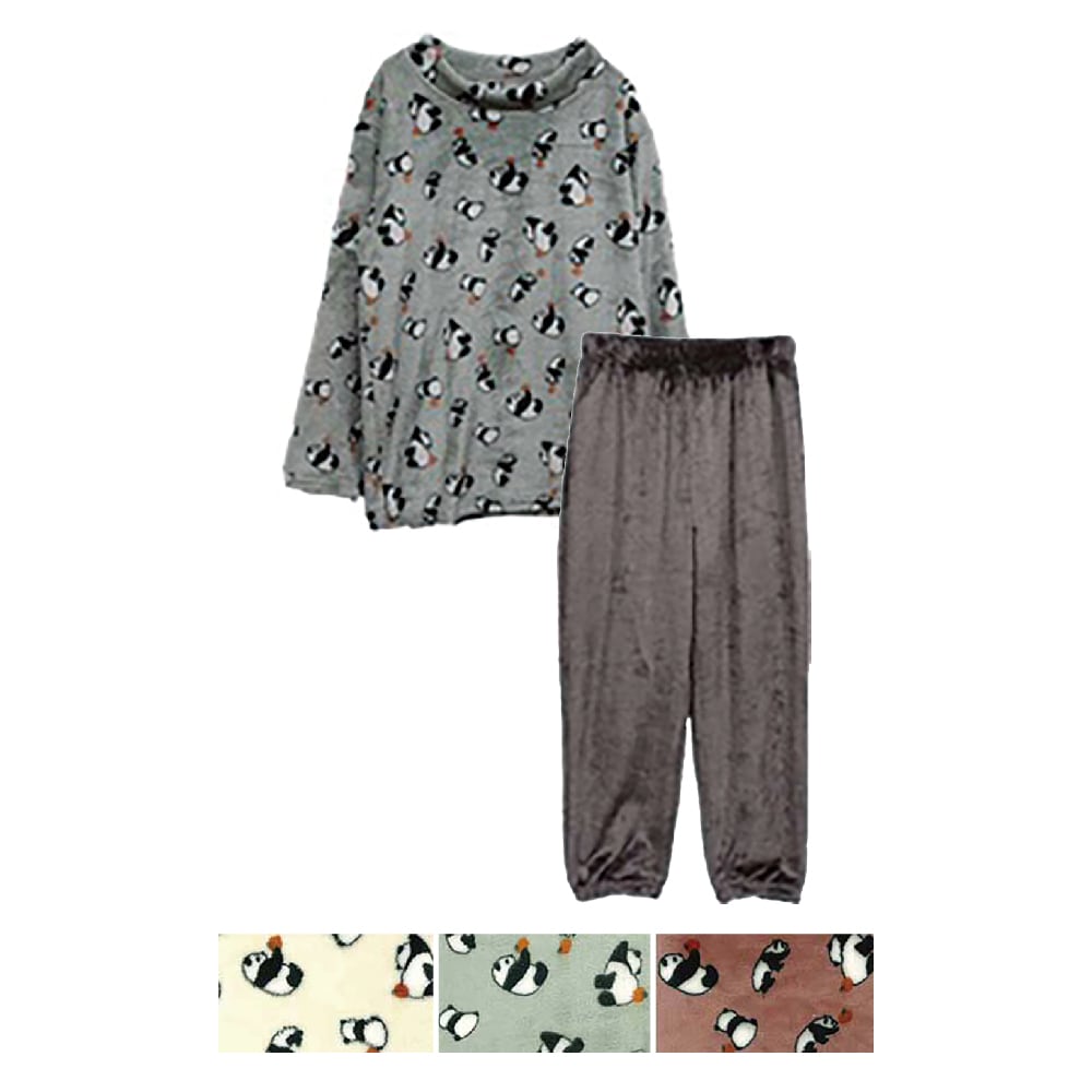 P000 AW1620L 【大寸】シルキーフリース上下セット（パンダ柄）LL／３L寸 6枚組