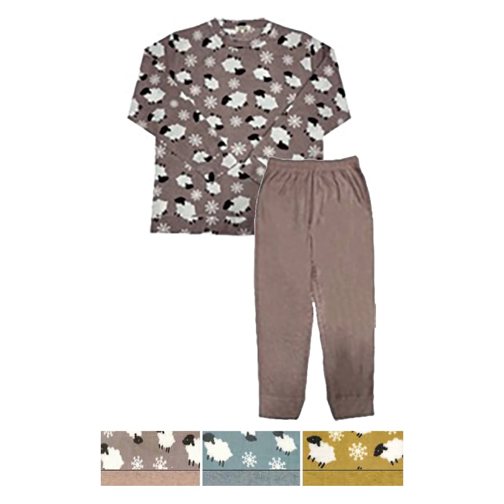 P000 AW1623L 【大寸】マイクロフリース上下セット（ひつじ柄）LL／３L寸 6枚組