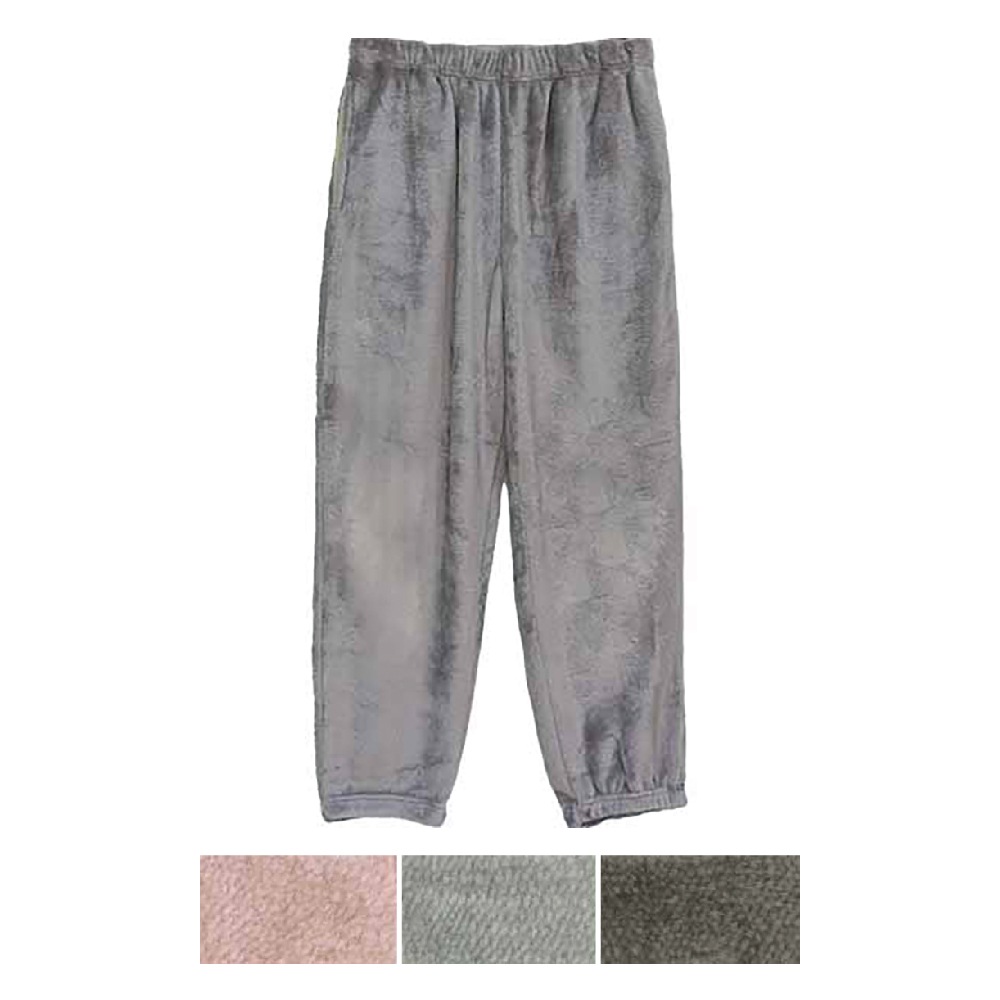 P000 AW1628L 【大寸】シルキーフリース無地裾ゴムパンツLL／３L寸 6枚組