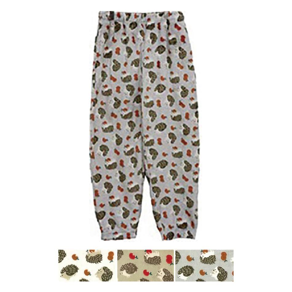 P000 AW1629L 【大寸】シルキーフリース裾ゴムパンツ（ハリネズミ柄）LL／３L寸 6枚組
