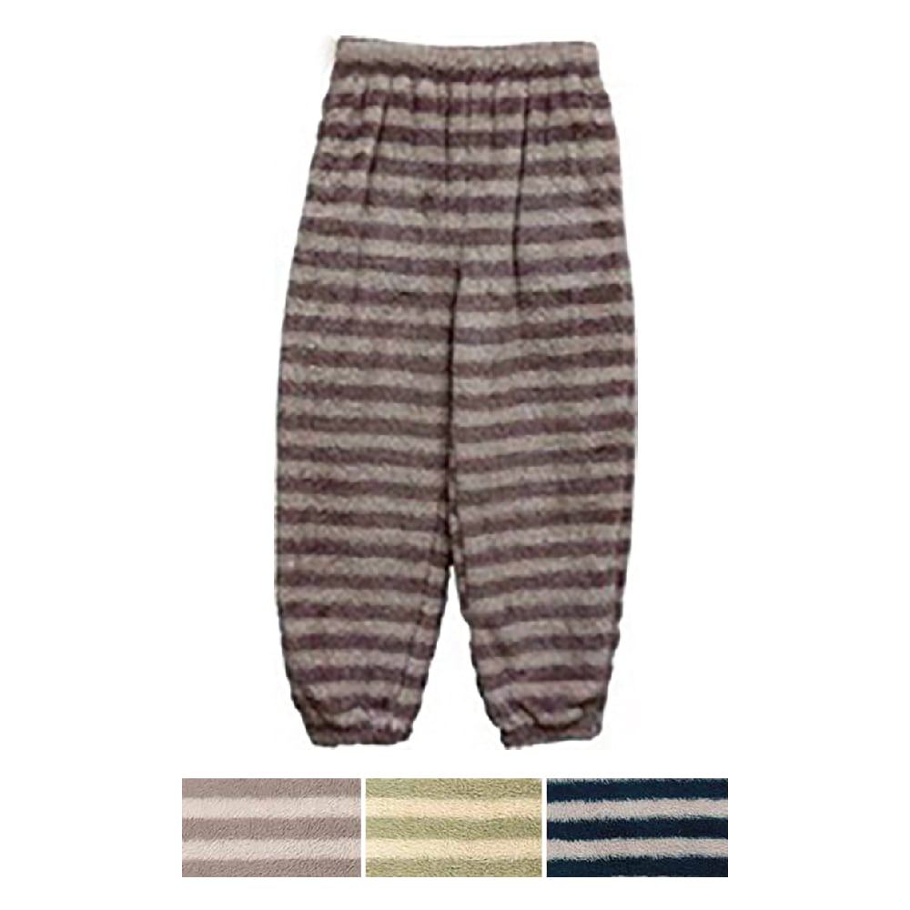 P000 AW1634 【大寸】毛長フリースボーダー柄パンツ LL／３L寸 6枚組