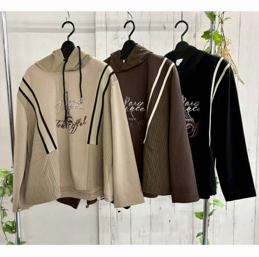 P000  【SOLDYLAＮ】ドロスト付デザインパーカー（F5-25989）