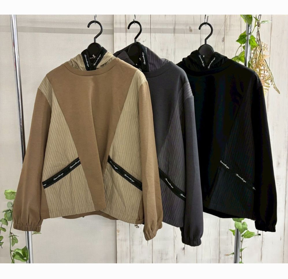 P000  【SOLDYLAＮ】異素材切替デザインパーカー（F5-25990）