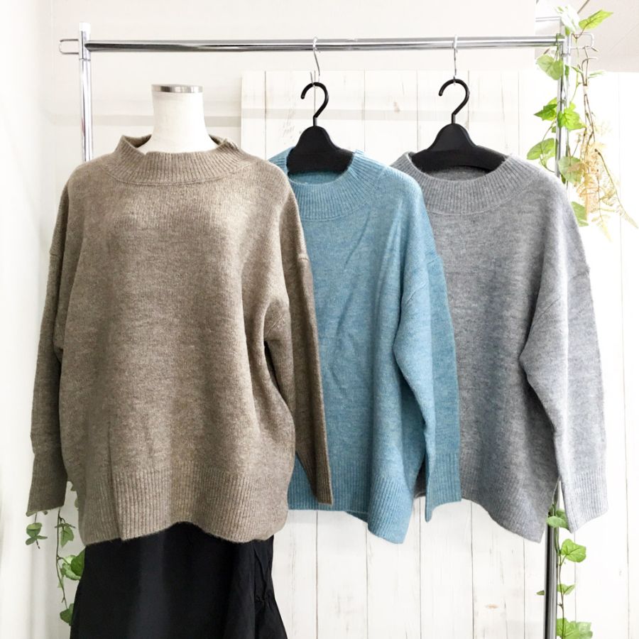 P000  【大寸2L・3Lサイズ】長袖もちもちニットPO（F2KA-820246L）