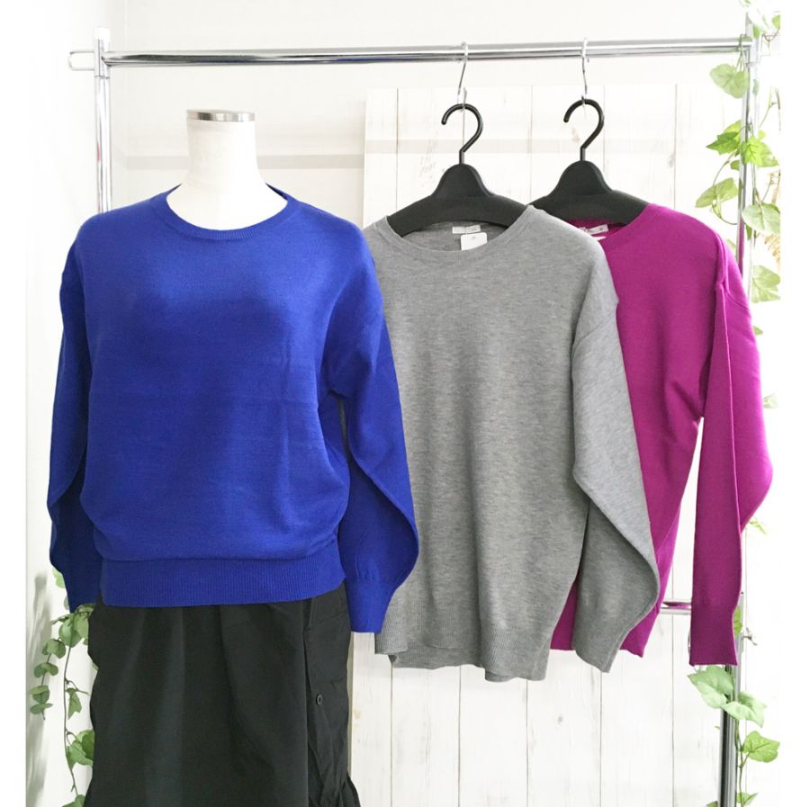 P000  【大寸2L・3Lサイズ】長袖もちふあニットPO（F2KA-820248L）