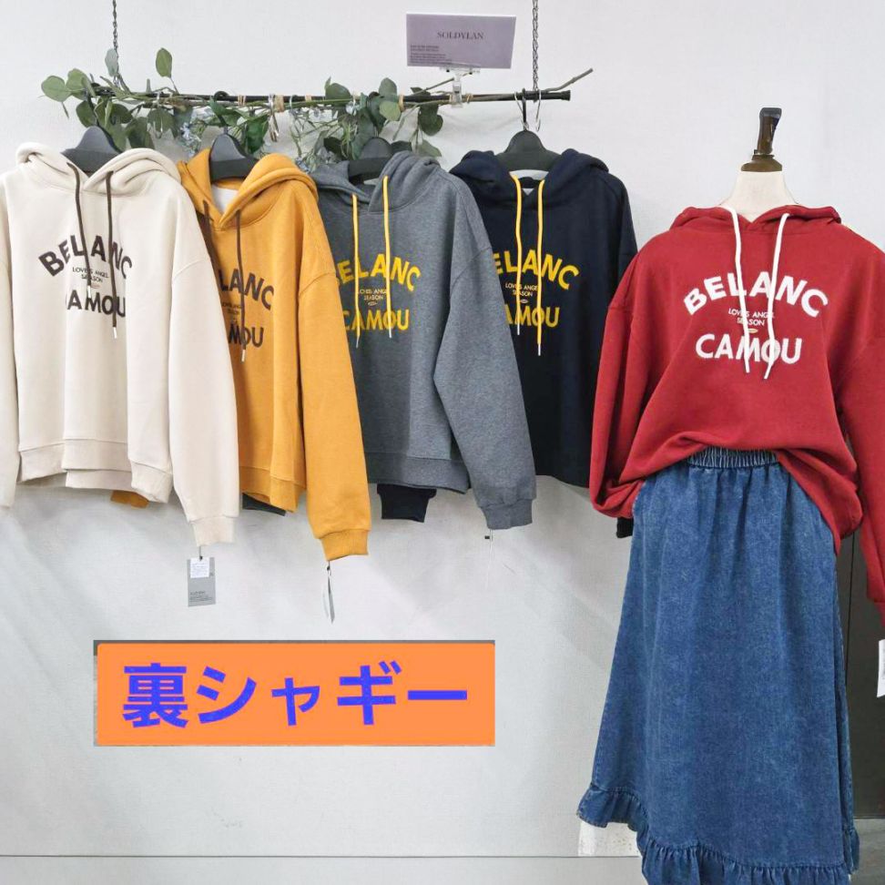 P000 【SOLDYLAN】裏シャギー ロゴ刺しゅうパーカー（F2KA-A20333）