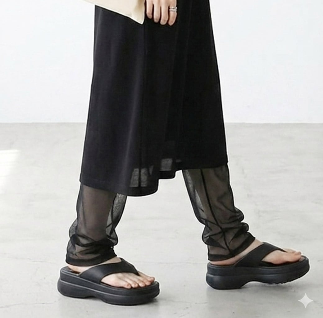 チュールレギンス 12分丈