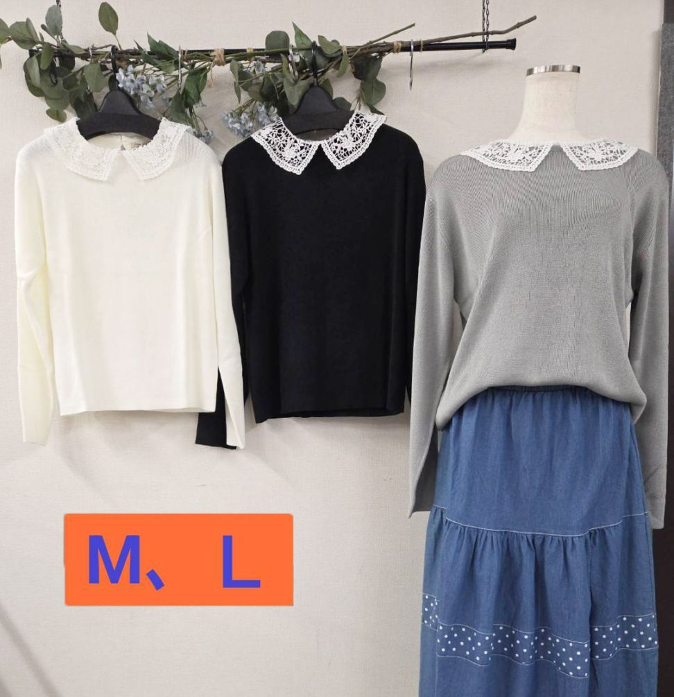 P000 レース衿付き 春ニットPO（F2KA-720560）