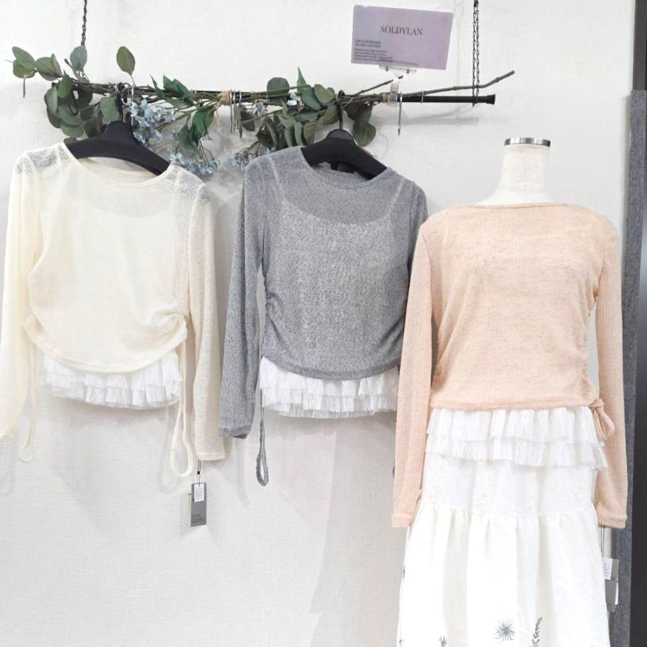 P000 【SOLDYLAN】キャミレース付きシアートップス （F2KA-A20540）