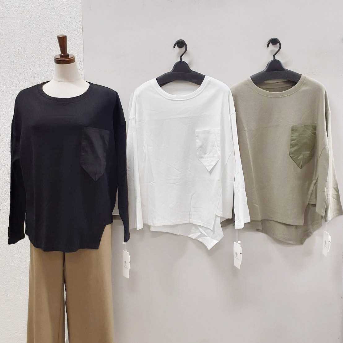 P000 胸ポケット付き イレヘムカットソー（F3Y-4325109）