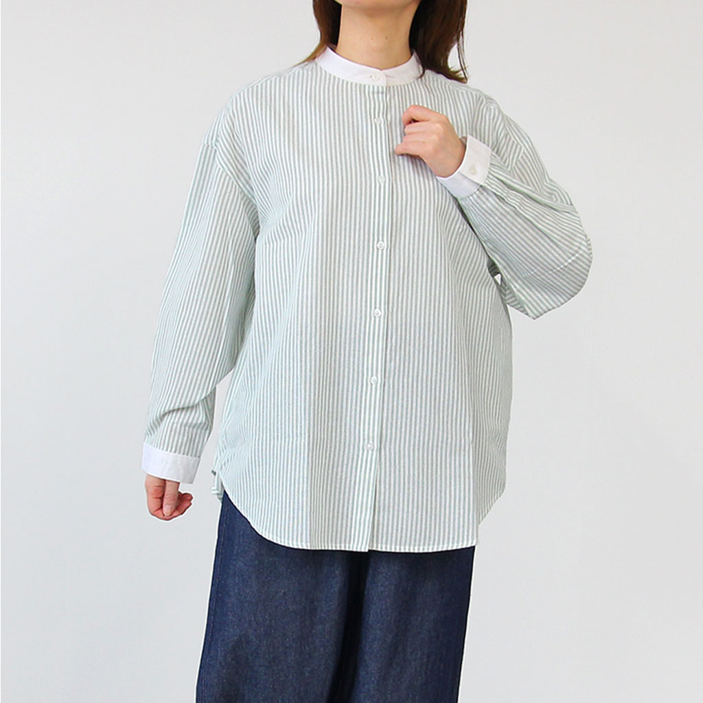 P000【ironohi】綿100％ ストライプ オーバーシャツ（75-26241）