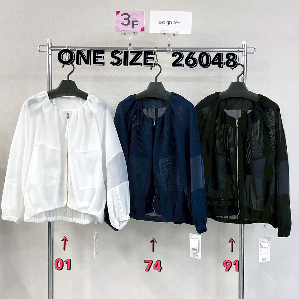 P000【design aera】メッシュ切替 シアーブルゾン（48-26048）