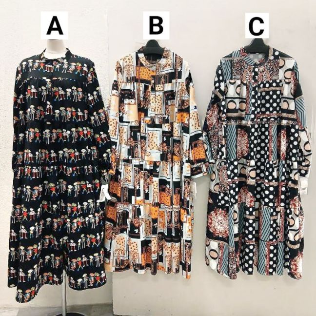 P000 総柄ティアードワンピース（F3Y-46415510）