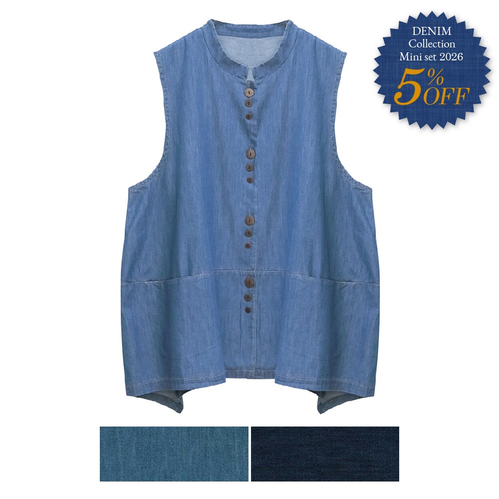 P000 【5％OFF】SS-0013 デニムデザインベスト 4枚組