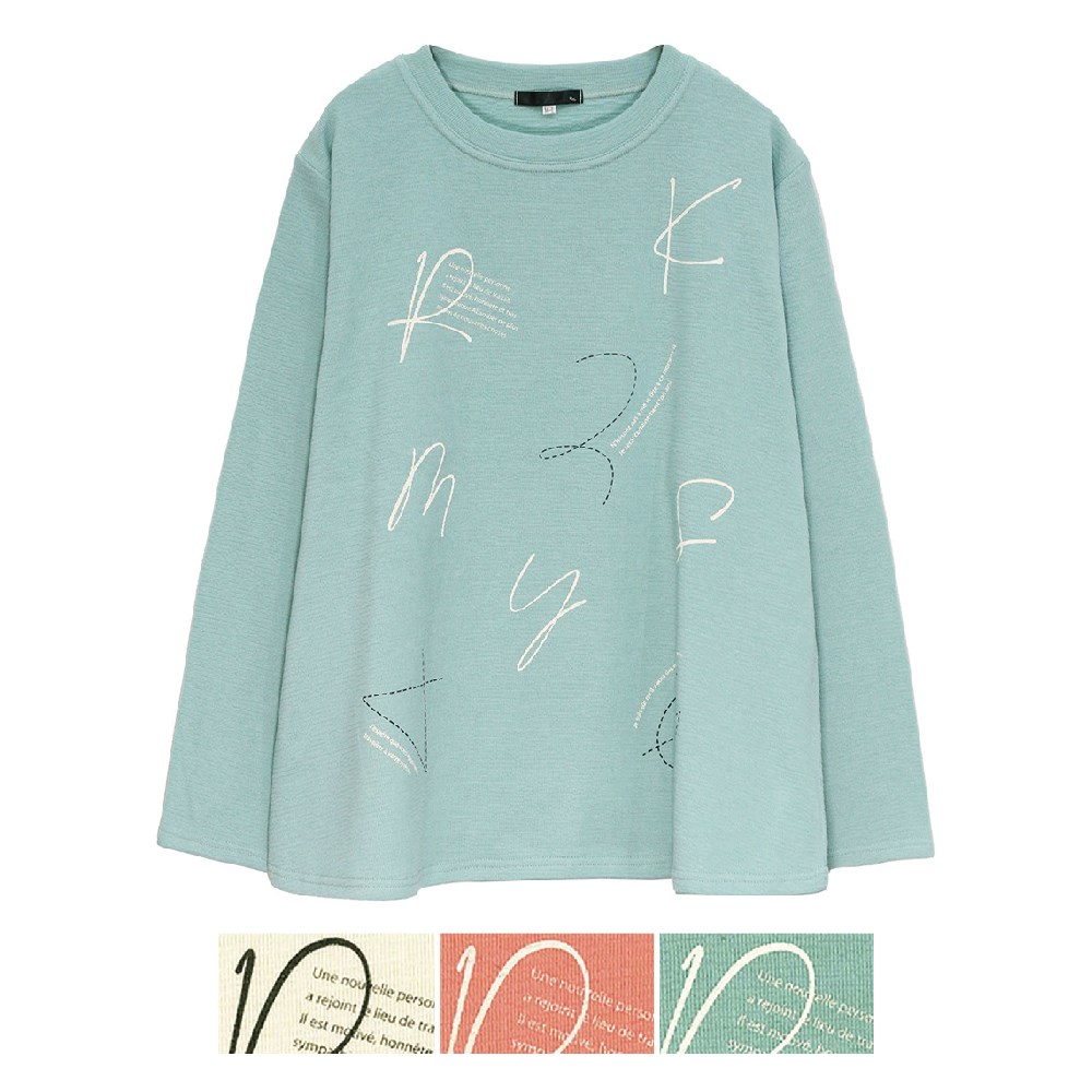 P000 SS-0030 長袖 前身プリントプルオーバー 6枚組