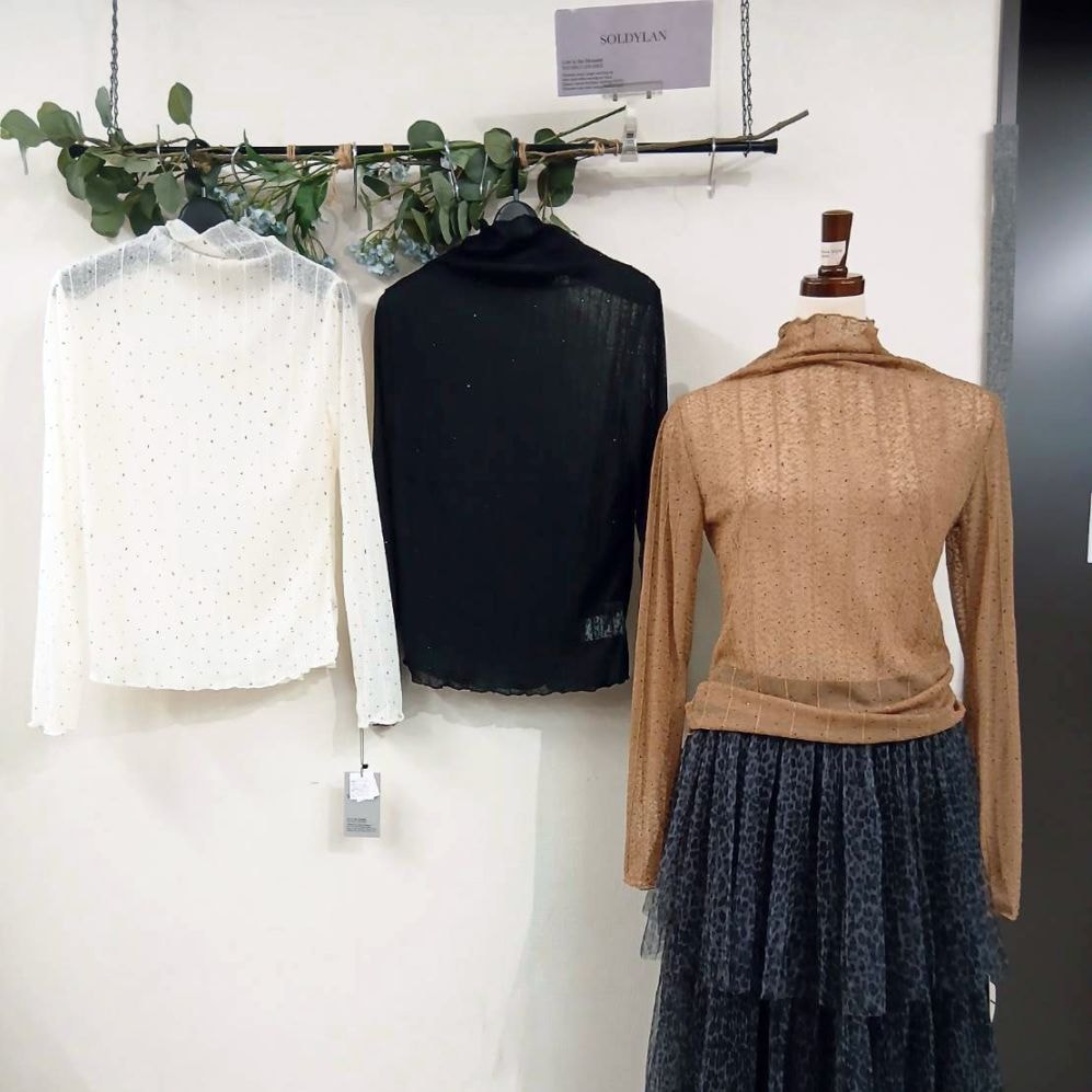 P000【SOLDYLAN】シアージャガード ピンドット ボトルネックインナー （F2KA-A20590）