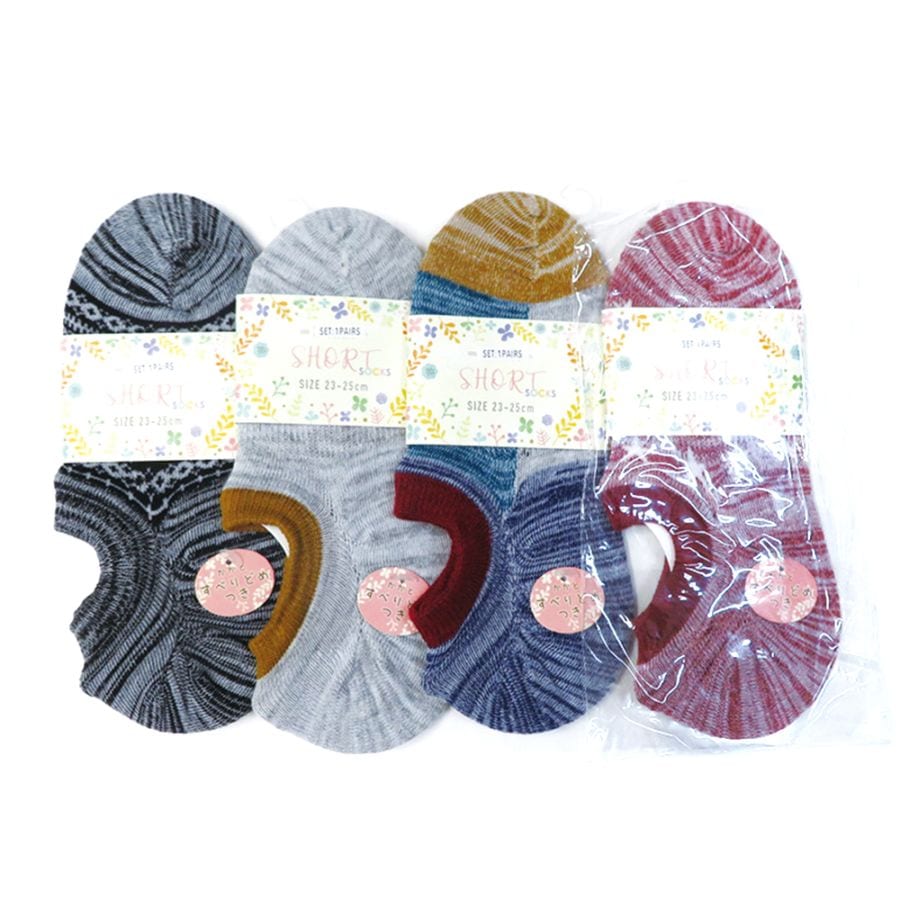P001 DM-25927 婦人ひきそろえ柄ショートスニーカーソックス ×100入