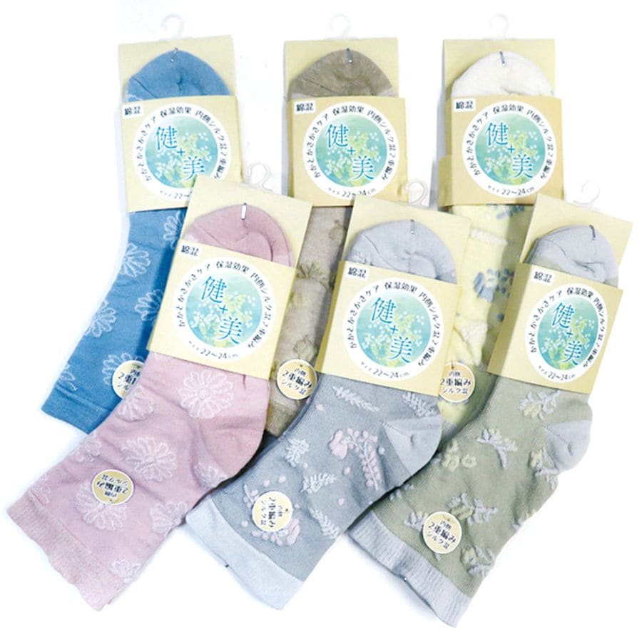 P001 DM-26556 婦人内側シルク二重編み柄ソックス ×30入