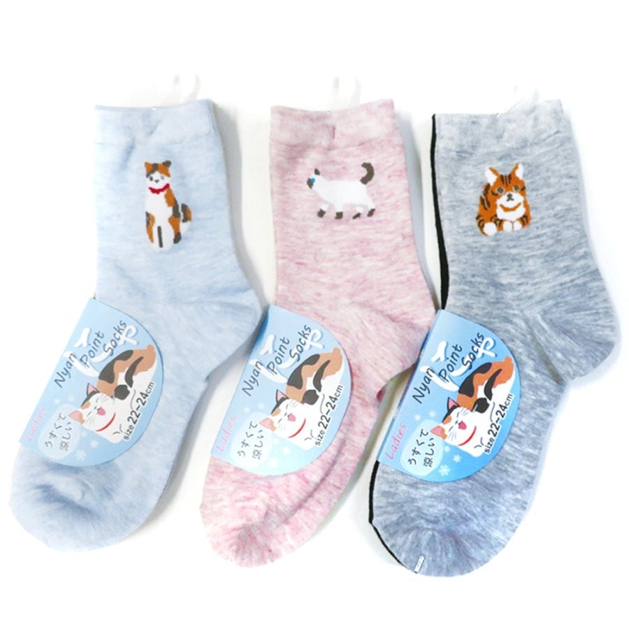 P001 DM-26558 婦人ねこポイント柄２足組ソックス ×30入