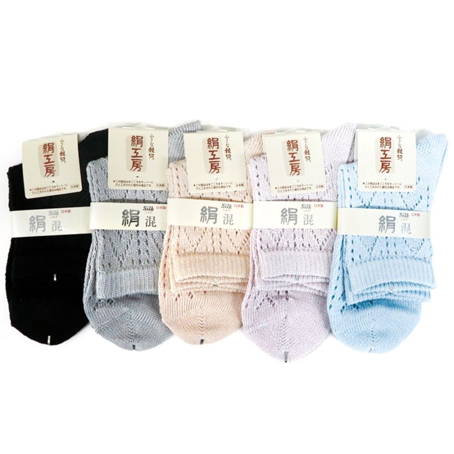P001 DM-26573 婦人日本製シルク混手編み風ソックス ×30入
