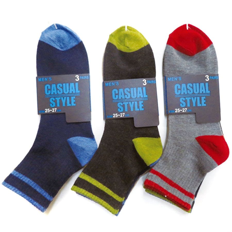 P001 DM-26580 紳士３足組クオーター丈スニーカーソックス ×30入