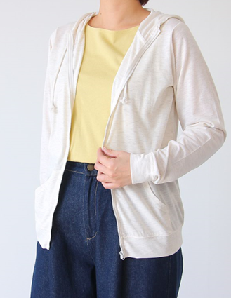 P000【ironohi】UV天竺 ジップパーカー（75-23301）