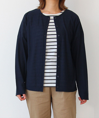 P000【ironohi】UV梨地 クルーネックカーディガン（75-26307）