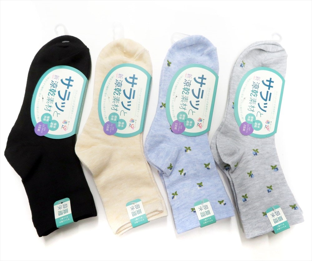 P000  婦人涼乾２足組クルーソックス (62716021)10入り 