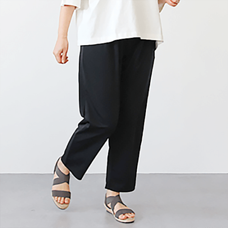 P000【ironohi】クールナイロン ストレッチ テーパードパンツ（75-26373）