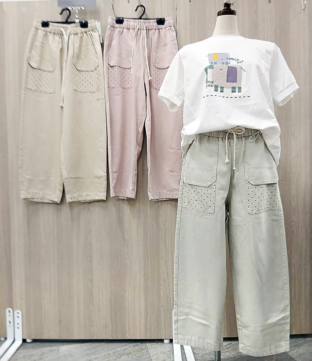 P000【SOLDYLAN】ピンドットポケット ワイドパンツ（F5-26227）