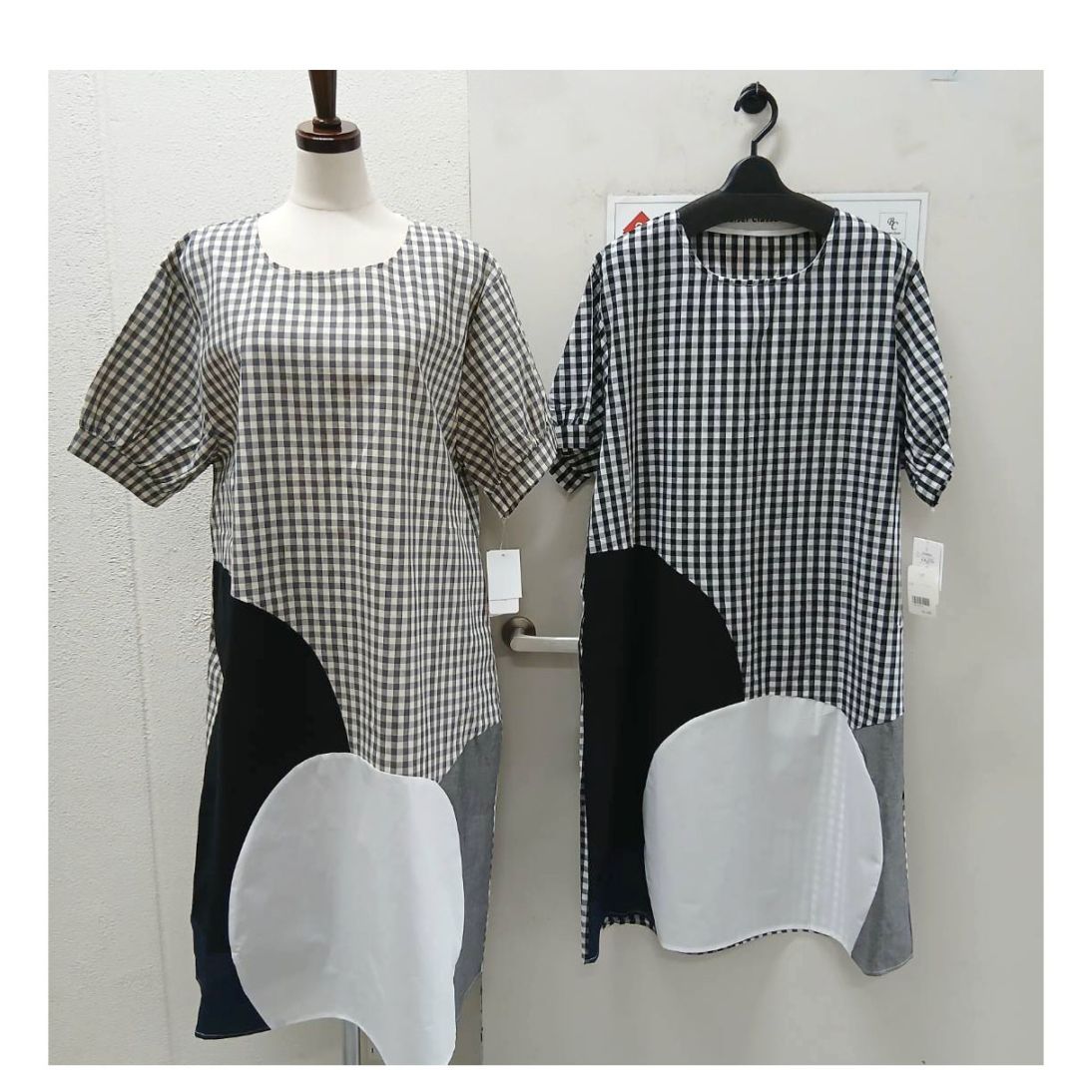 P000  ギンガムチュニックワンピース（F3Y-5764005）