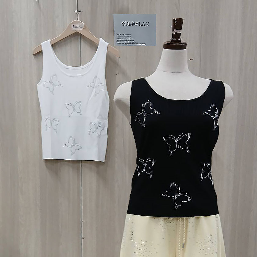 【SOLDYLAN】ハピス付きリブタンク（チョウ）