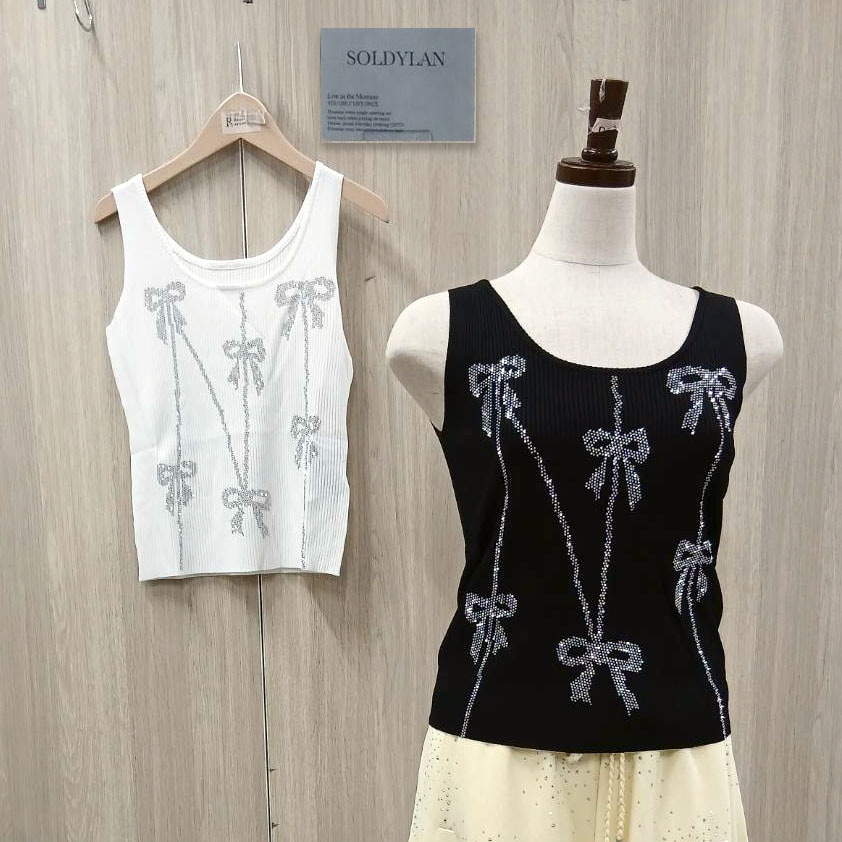 【SOLDYLAN】ハピス付きリブタンク（リボン）