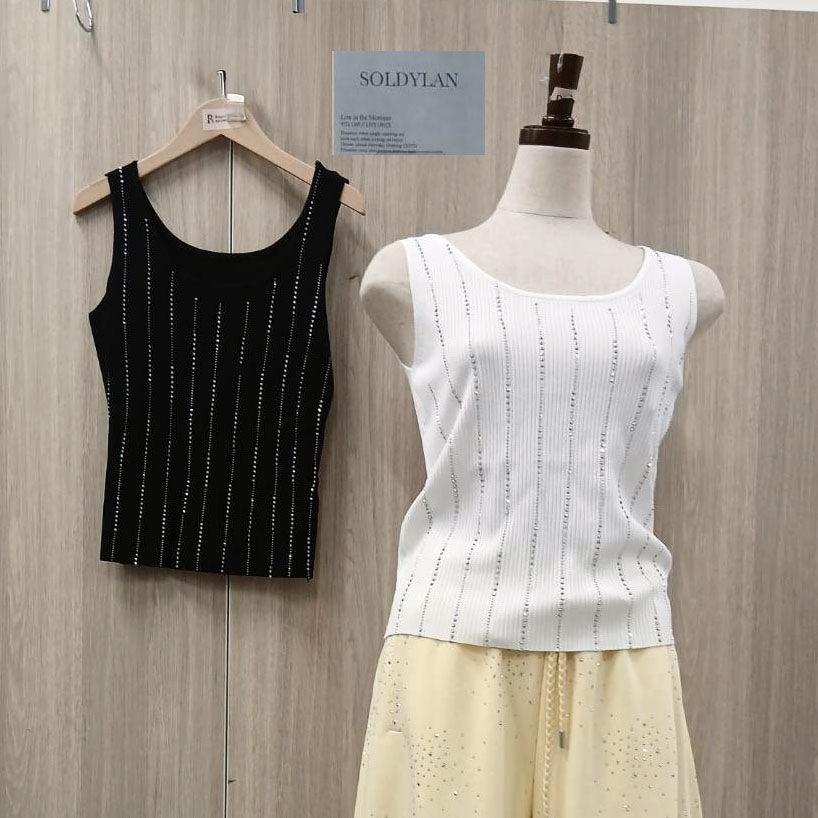 【SOLDYLAN】ハピス付きリブタンク（大小縦ライン）