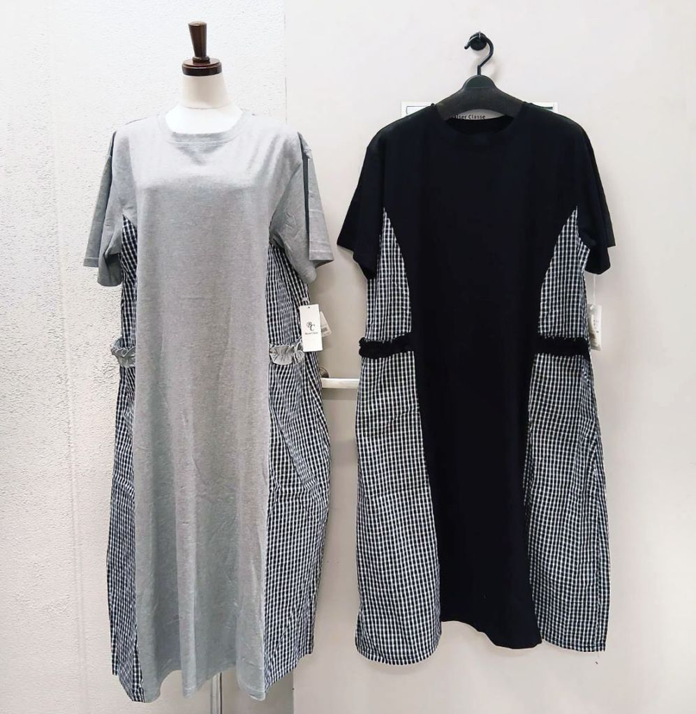 P000 脇ギンガムチェック チュニックOP（F3Y-4326222）